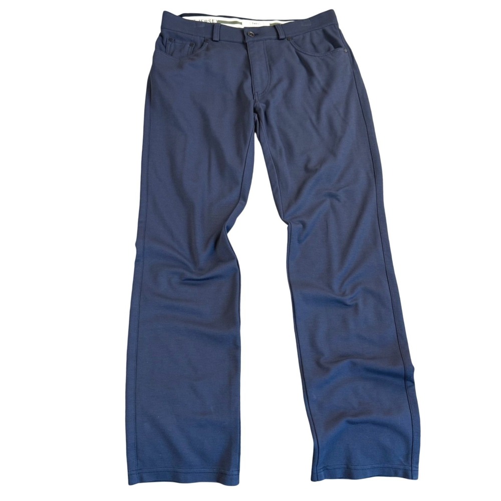 Brax Hi-Flex Jersey Chuck Pants Men 32"x34" Blue Stretch Trouser Business Casual